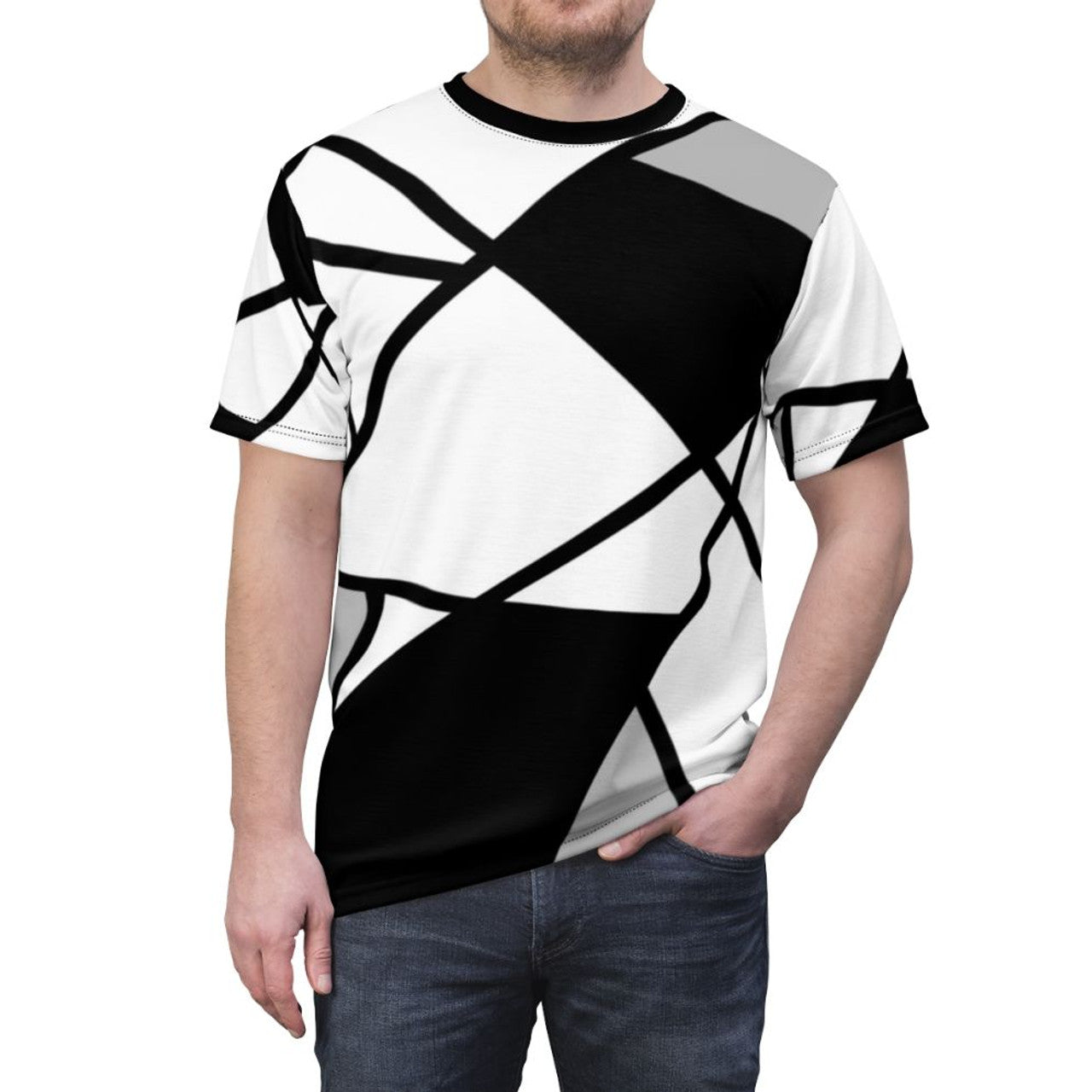 Stylish Modern Geometric Abstract Pattern T-Shirt